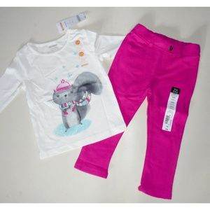 Gymboree Girls Tee 12-18 Okie Dokie Pants 12M NEW